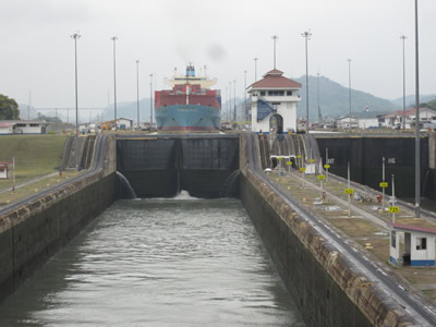 container behind gates